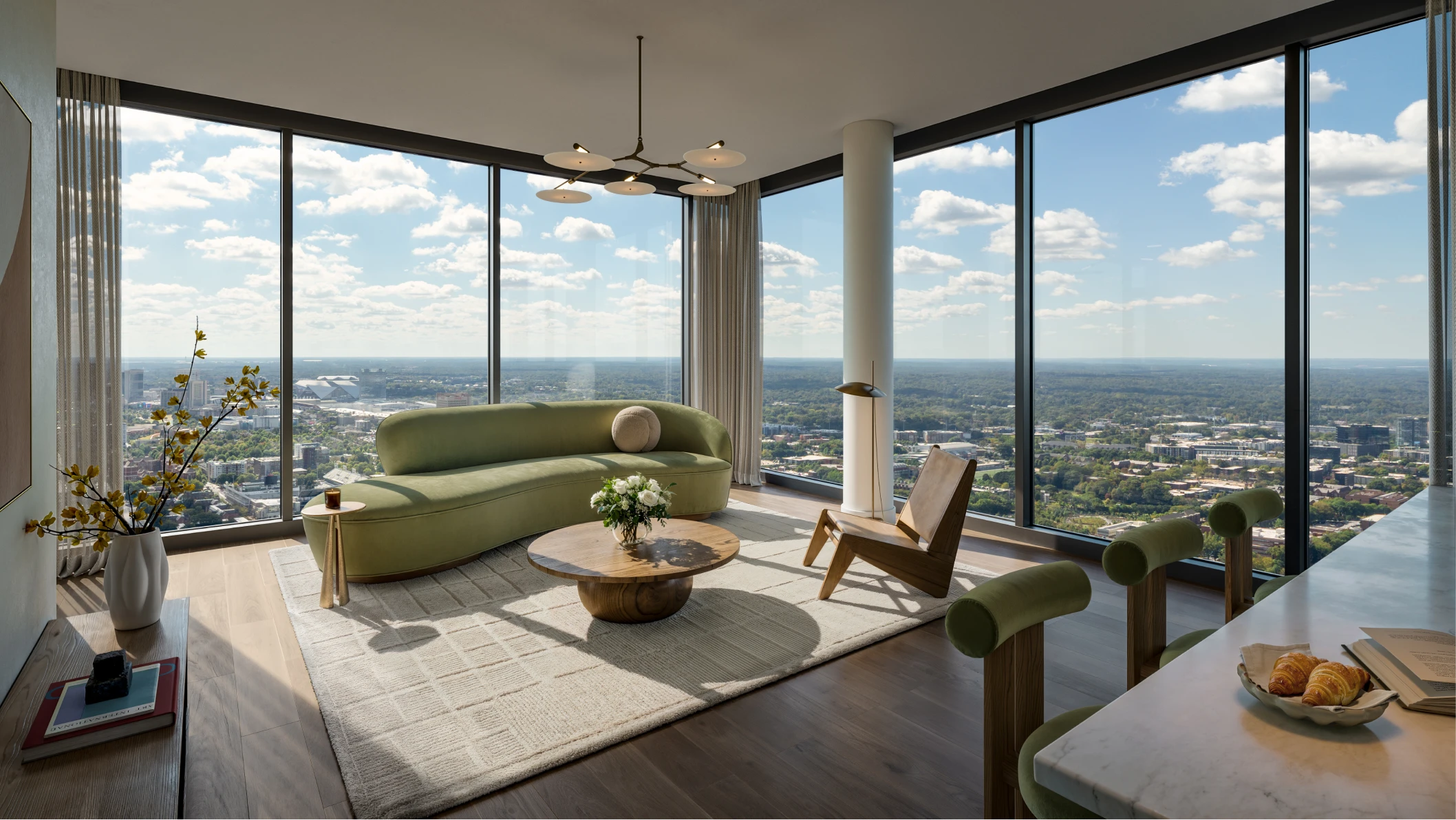 Residences feature open plans and unobstructed views