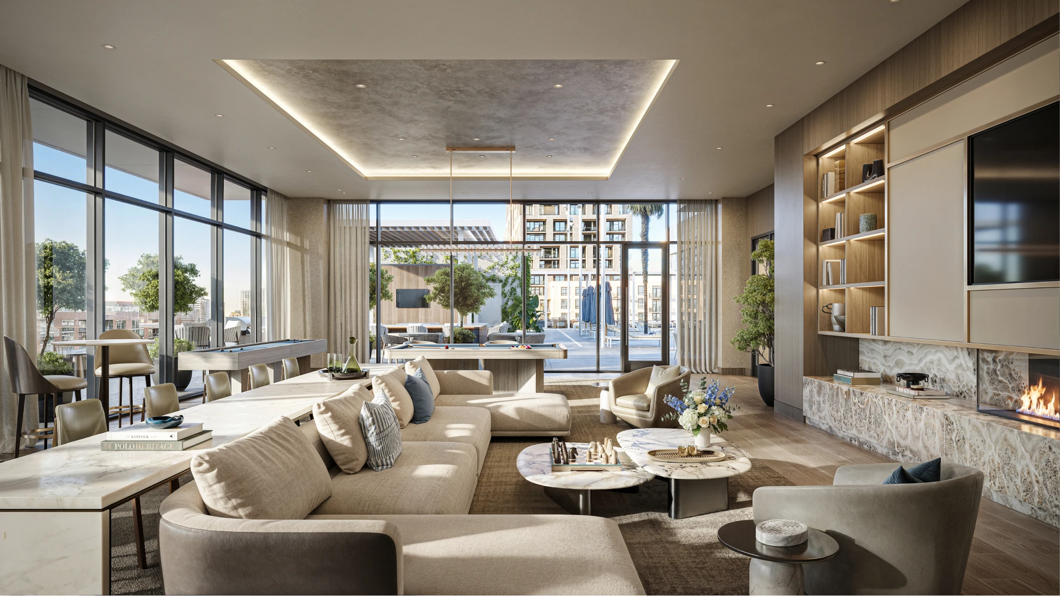 Gather with friends fireside in the Alina Club’s lounge